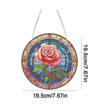 Load image into Gallery viewer, Acrylic Suncatcher 2D Flat DIY Rose Diamond Single-Sided Art Pendant Decor
