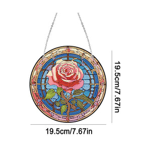 Acrylic Suncatcher 2D Flat DIY Rose Diamond Single-Sided Art Pendant Decor