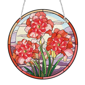 Acrylic Suncatcher 2D Flat DIY Safflower Diamond Single-Sided Art Pendant Decor