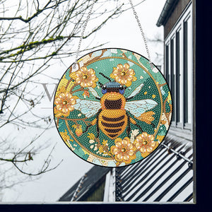 Acrylic Suncatcher 2D Flat DIY Flower Bee Diamond Single-Sided Art Pendant Decor