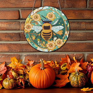 Acrylic Suncatcher 2D Flat DIY Flower Bee Diamond Single-Sided Art Pendant Decor