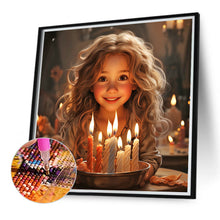 Load image into Gallery viewer, Little Girl With Cake 40*40CM(Canvas) Full Round Drill Diamond Painting
