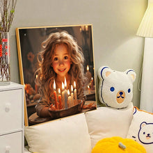 Load image into Gallery viewer, Little Girl With Cake 40*40CM(Canvas) Full Round Drill Diamond Painting
