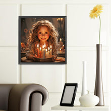 Load image into Gallery viewer, Little Girl With Cake 40*40CM(Canvas) Full Round Drill Diamond Painting
