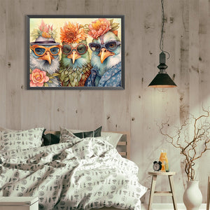 Funny Chicken 40*30CM(Canvas) Full Round Drill Diamond Painting