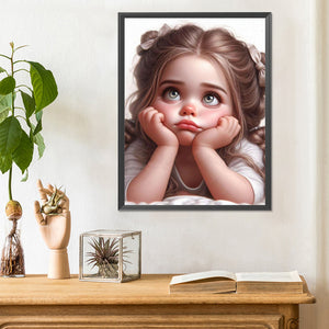Big-Eyed Cartoon Girl 30*40CM(Canvas) Full Round Drill Diamond Painting