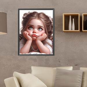 Big-Eyed Cartoon Girl 30*40CM(Canvas) Full Round Drill Diamond Painting
