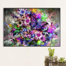 Load image into Gallery viewer, Purple Butterfly And Flowers 60*40CM(Picture) Full Round Drill Diamond Painting
