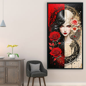 Yishu - Girl - 40*75CM 11CT 3 Stamped Cross Stitch