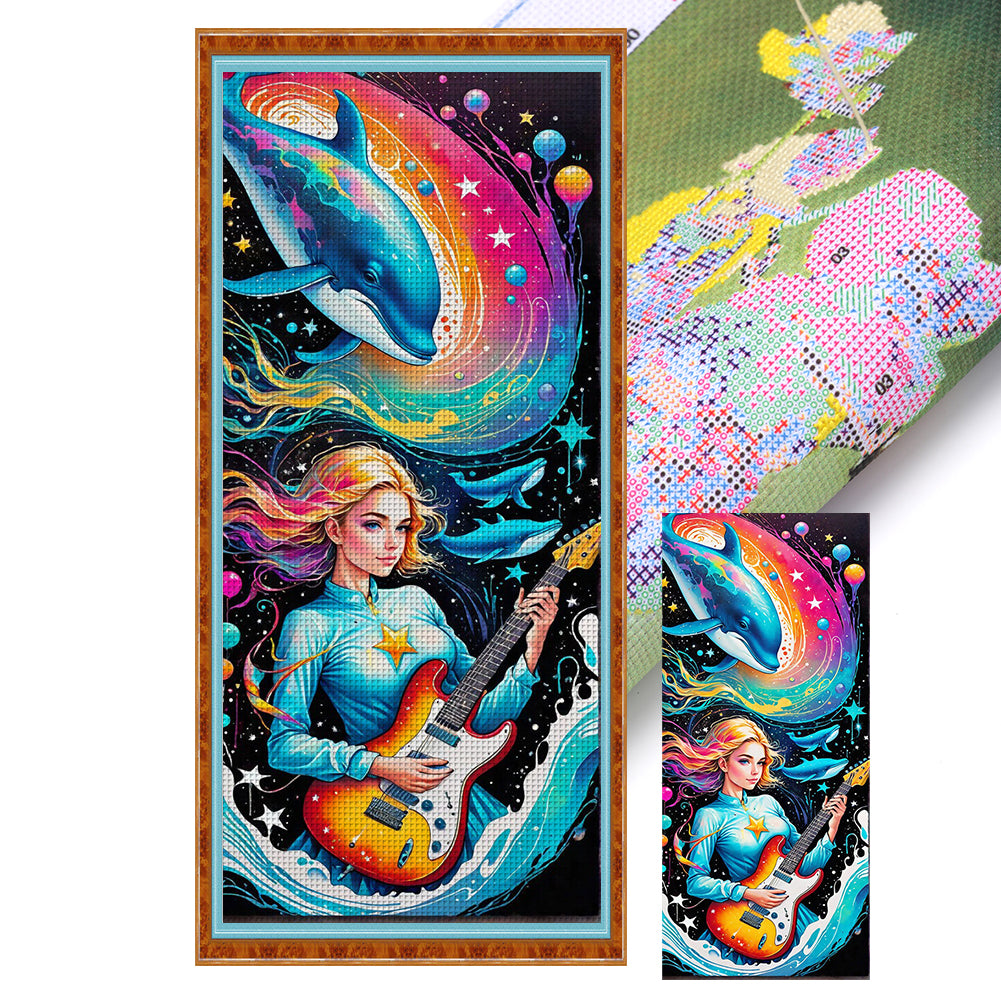 Yishu - Girl - 40*95CM 11CT 3 Stamped Cross Stitch