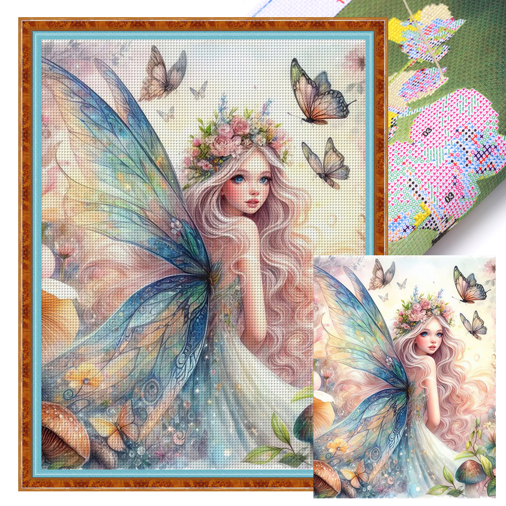 Yishu - Girl - 50*65CM 11CT 3 Stamped Cross Stitch