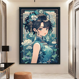 Yishu - Girl - 40*60CM 11CT 3 Stamped Cross Stitch