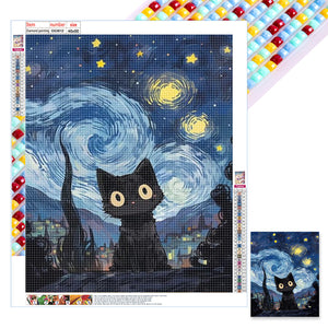 Starry Sky Cat 40*50CM(Picture) Full Square Drill Diamond Painting