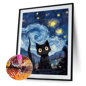 Starry Sky Cat 40*50CM(Picture) Full Square Drill Diamond Painting