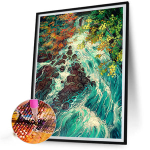 Wonderful Woods Scenery 40*50CM(Picture) Full Round Drill Diamond Painting