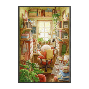 Yishu - White Bear Family - 50*75CM 11CT 3 Stamped Cross Stitch