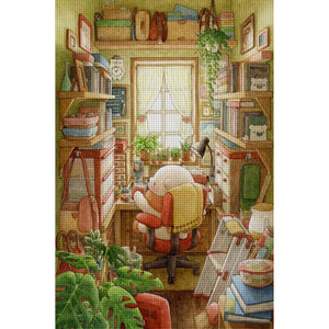 Yishu - White Bear Family - 50*75CM 11CT 3 Stamped Cross Stitch