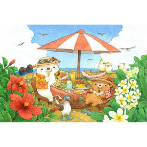 Yishu - White Bear Family - 70*50CM 11CT 3 Stamped Cross Stitch
