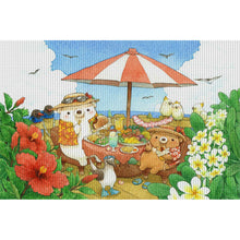 Load image into Gallery viewer, Yishu - White Bear Family - 70*50CM 11CT 3 Stamped Cross Stitch
