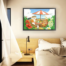 Load image into Gallery viewer, Yishu - White Bear Family - 70*50CM 11CT 3 Stamped Cross Stitch
