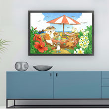 Load image into Gallery viewer, Yishu - White Bear Family - 70*50CM 11CT 3 Stamped Cross Stitch
