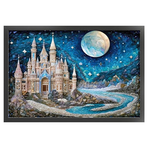 Yishu - Moonlit Castle - 60*40CM 11CT 3 Stamped Cross Stitch