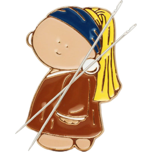 Magnetic Needle Holder Sewing Pin Organizer | Girl with Pearls Design for Sewing Embroidery Crafts