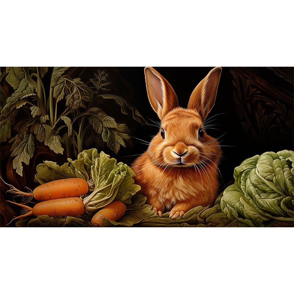 Rabbit 55*30CM(Canvas) Full Round Drill Diamond Painting