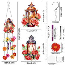 Load image into Gallery viewer, Rotate Wind Chime Theme 2D/Flat DIY Rose Lantern Double-Side Diamond Art Pendant
