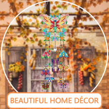 Load image into Gallery viewer, Rotate Wind Chime Theme 2D/Flat DIY Wreath Butterfly Double-Side Diamond Pendant
