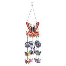 Load image into Gallery viewer, Rotate Wind Chime Theme 2D/Flat DIY Flower Butterfly Double-Side Diamond Pendant

