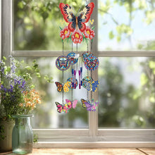 Load image into Gallery viewer, Rotate Wind Chime Theme 2D/Flat DIY Flower Butterfly Double-Side Diamond Pendant
