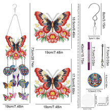 Load image into Gallery viewer, Rotate Wind Chime Theme 2D/Flat DIY Flower Butterfly Double-Side Diamond Pendant

