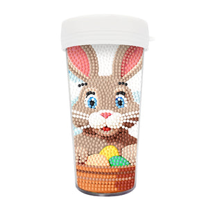 Easter 470ML Travel Home Diamond Painting Art Cup  With Lid (Rabbit Egg)