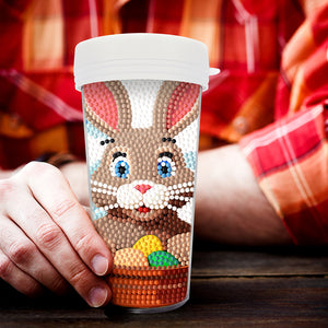 Easter 470ML Travel Home Diamond Painting Art Cup  With Lid (Rabbit Egg)