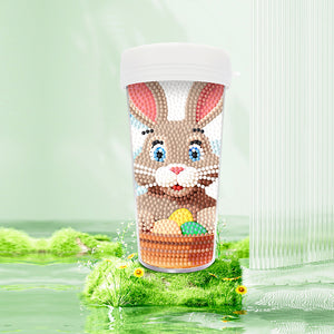 Easter 470ML Travel Home Diamond Painting Art Cup  With Lid (Rabbit Egg)