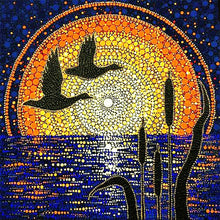 Load image into Gallery viewer, Reeds And Migratory Birds In The Morning Sun 30*30CM(Canvas) Full Round Drill Diamond Painting
