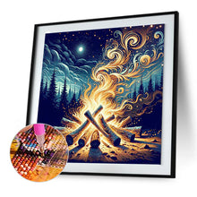 Load image into Gallery viewer, Bornfire In The Forest 30*30CM(Canvas) Full Round Drill Diamond Painting
