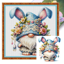 Load image into Gallery viewer, Yishu - Easter Bunny Gnome - 45*45CM 11CT 3 Stamped Cross Stitch
