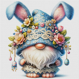 Yishu - Easter Bunny Gnome - 45*45CM 11CT 3 Stamped Cross Stitch