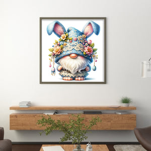 Yishu - Easter Bunny Gnome - 45*45CM 11CT 3 Stamped Cross Stitch