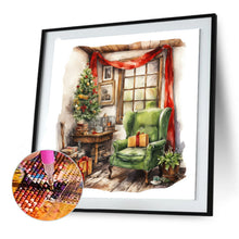 Load image into Gallery viewer, Green Sofa Indoors 30*30CM(Canvas) Full Round Drill Diamond Painting
