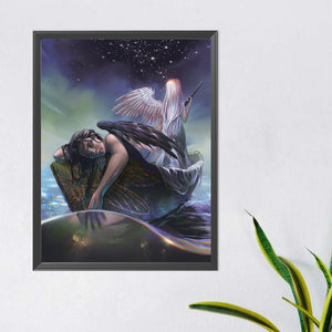 Black And White Angel 40*50CM(Canvas) Full Round Drill Diamond Painting