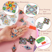 Load image into Gallery viewer, 6 Pairs Double Sided Diamond Painting DIY Earring Making Art Kit for Women Girls
