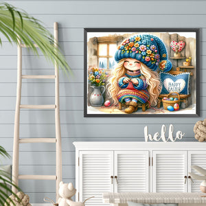 Easter Gnome 40*30CM(Canvas) Full Round Drill Diamond Painting