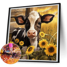 Load image into Gallery viewer, Sunflower Cow 30*30CM(Canvas) Full Round Drill Diamond Painting
