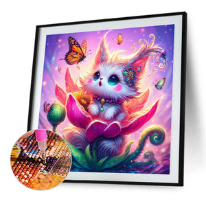 Cat 40*40CM(Canvas) Full Round Drill Diamond Painting
