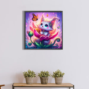 Cat 40*40CM(Canvas) Full Round Drill Diamond Painting
