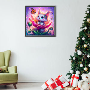 Cat 40*40CM(Canvas) Full Round Drill Diamond Painting