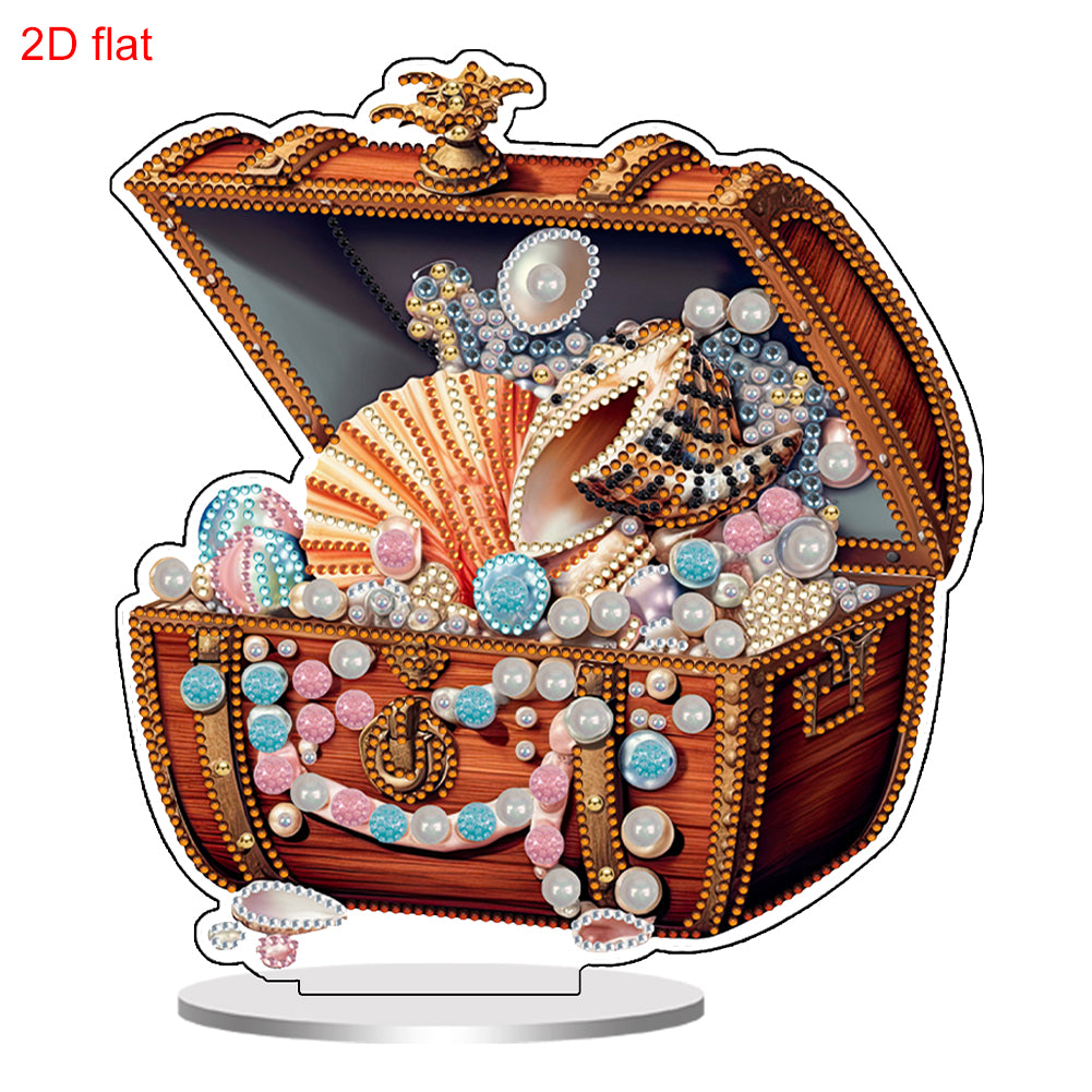 2D Flat Pearl Treasure Box DIY Diamond Painting Desktop Ornaments Kit Home Decor